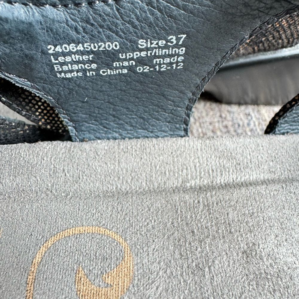 Dansko Dani Coffee Swirl Black/Bronze Subtle Shimmer Open Toe Sandal Size 37 - Picture 5 of 12